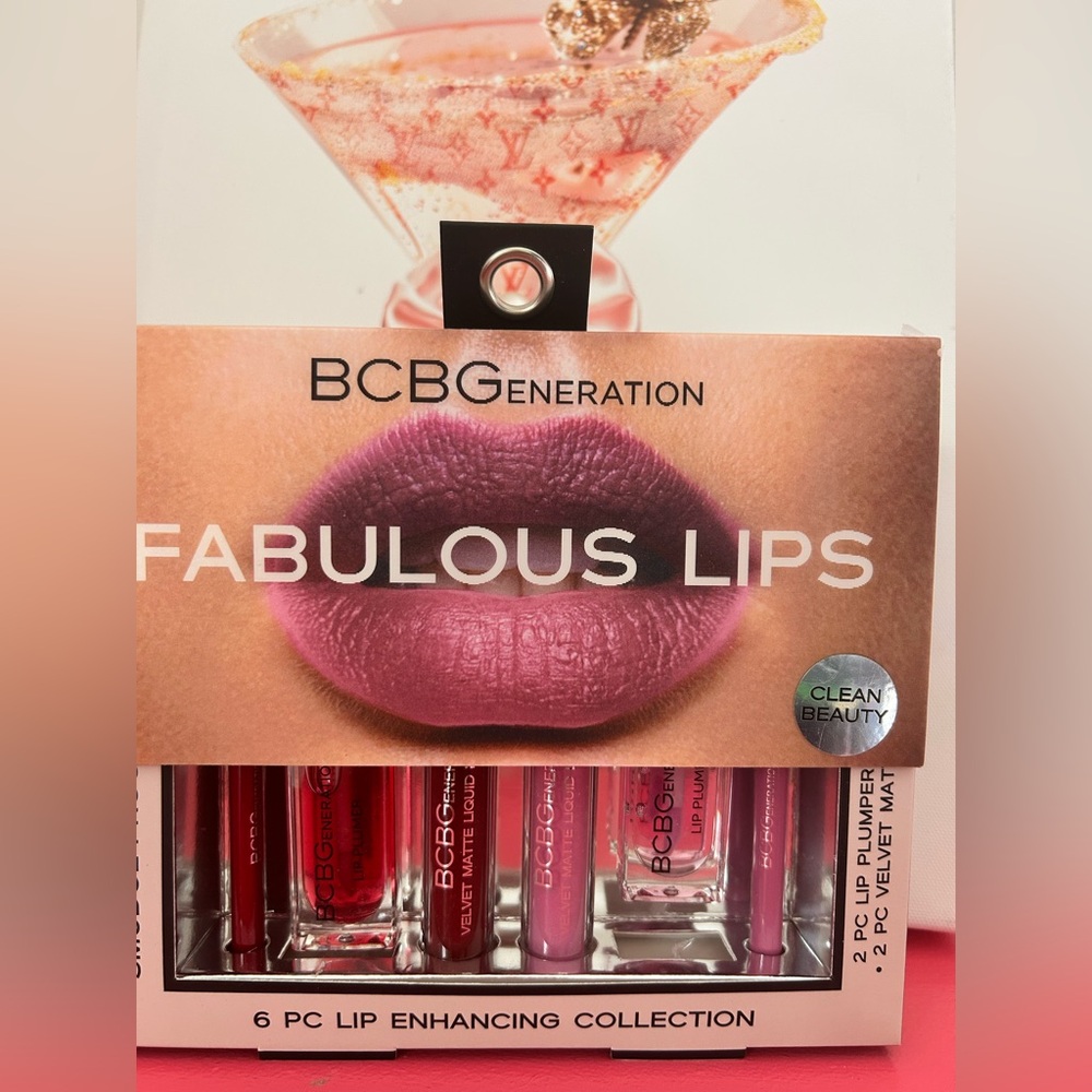 BCBGeneration Red and Pink 6 piece Lip Balm Gloss Vibrant Shine set NWT